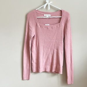 Michael Kors Primrose Square Neck Ribbed Sweater NWT
